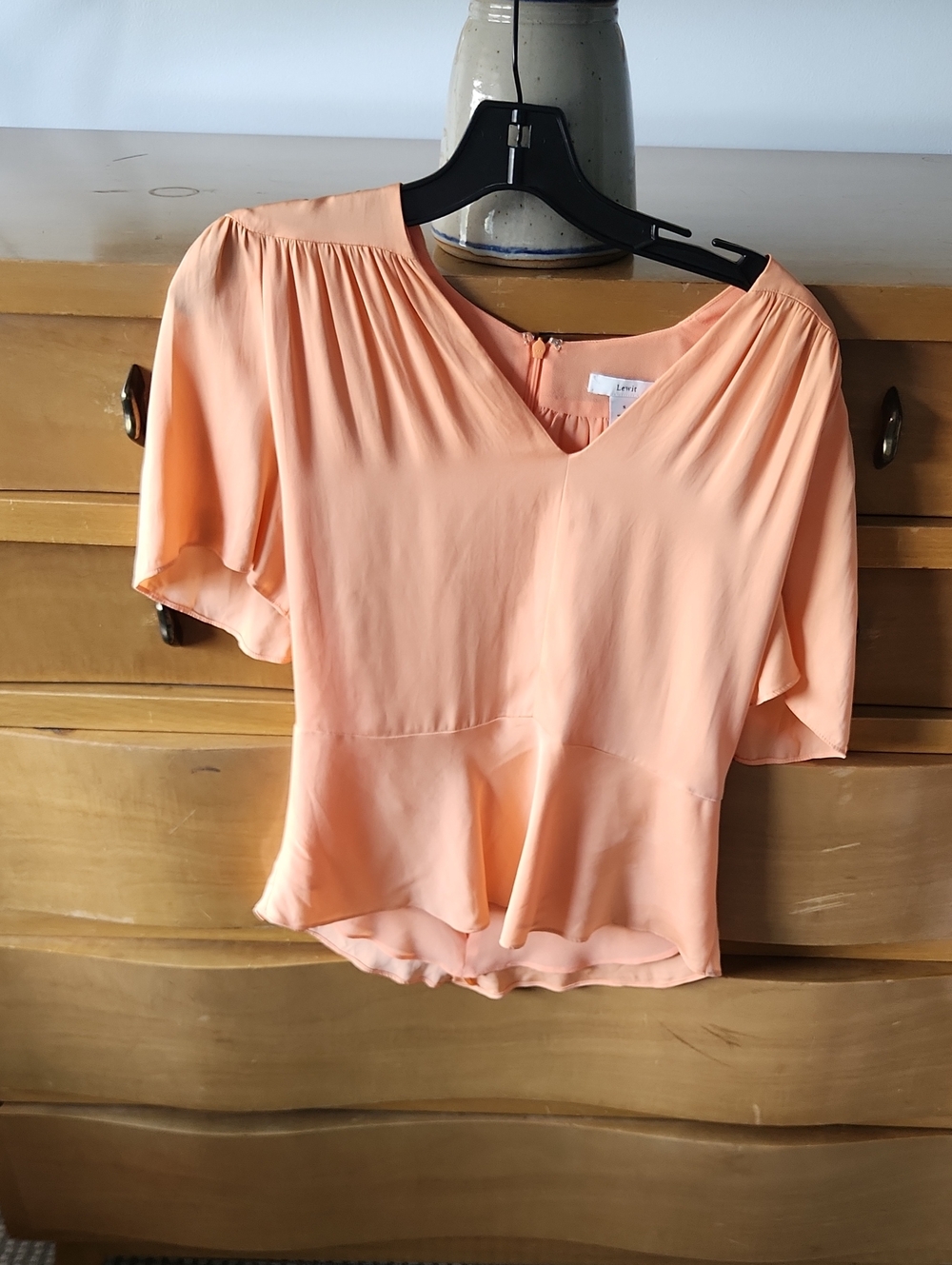 Lewit Stretch Silk Top CORAL STARFISH, Size Small
